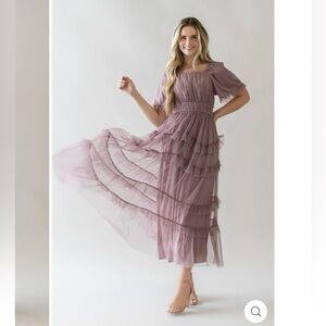 dusty lavender tule dress.